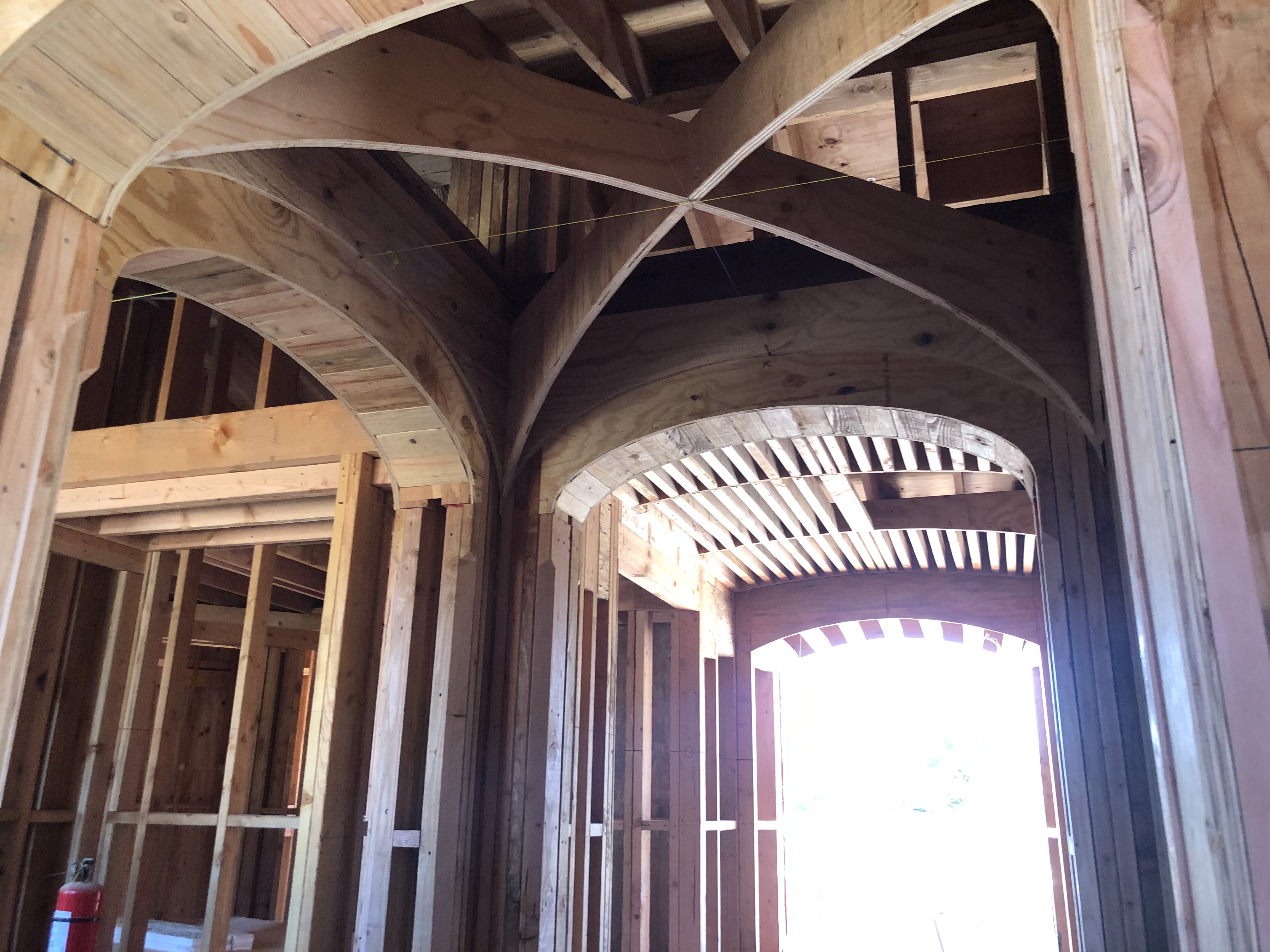 In-progress trim work